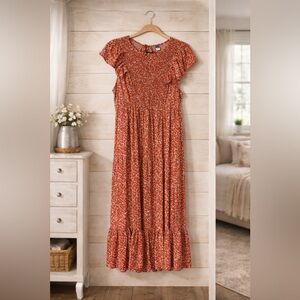 Old Navy Red Floral Maxi Dress